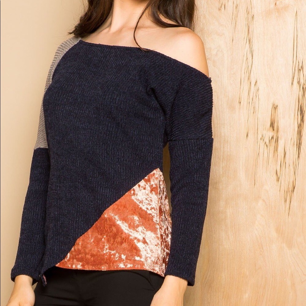 Asymmetrical Color-Block Sweater